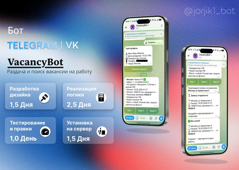 Биржа вакансий — экран рабочего
